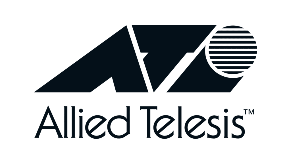 Allied Telesis logo 10-stripe stacked black